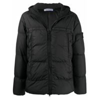 Stone Island Jaqueta matelassê com patch de logo - Preto