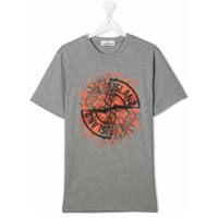 Stone Island Junior Camiseta com estampa de logo - Cinza