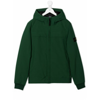 Stone Island Junior Jaqueta com capuz e zÃ­per - Verde