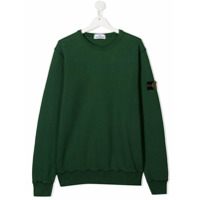 Stone Island Junior Moletom com patch de logo - Verde
