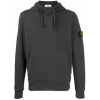 Stone Island Moletom com capuz e patch de logo - Cinza