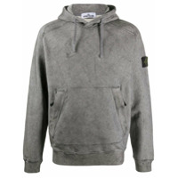 Stone Island Moletom com capuz e patch de logo - Cinza
