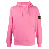 Stone Island Moletom com capuz e patch de logo - Rosa