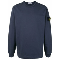 Stone Island Moletom com patch de logo - Azul
