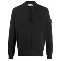 Stone Island Moletom de algodão com zíper - Azul