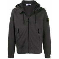 Stone Island Moletom de capuz com patch de logo de bússola - Cinza