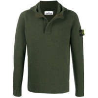 Stone Island Suéter de tricô com gola polo - Verde