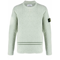 Stone Island Suéter de tricô com patch de logo - Verde