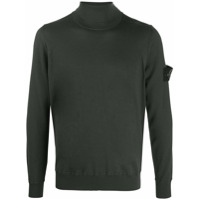 Stone Island Suéter gola alta com patch de logo - Verde
