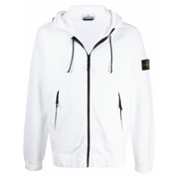 Stone Island zipped drawstring hooded jacket - Branco