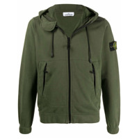 Stone Island zipped drawstring hooded jacket - Verde