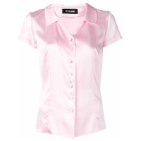 Styland Camisa com botões efeito de brilho - Rosa
