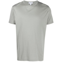 Sunspel Camiseta decote careca de algodão - Cinza