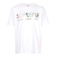 Supreme Camiseta com logo e pedraria - Branco