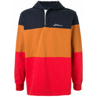Supreme Moletom com capuz e listras color block - Marrom