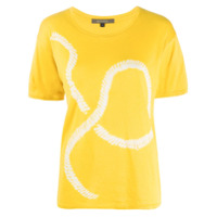 Suzusan Camiseta de algodão com estampa abstrata - Amarelo