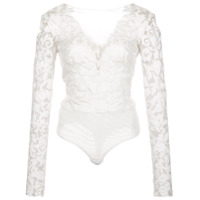 Tadashi Shoji Body mangas longas Philo - Branco