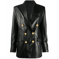 Tagliatore Blazer com abotoamento duplo de couro - Preto