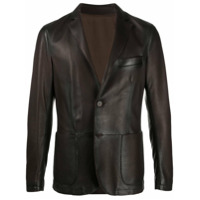 Tagliatore single-breasted leather jacket - Marrom