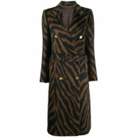 Tagliatore tiger-print double-breasted coat - Marrom