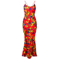 The Attico Vestido longo com estampa floral - Vermelho
