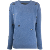 The Elder Statesman Suéter de cashmere com bordado de olho - Azul