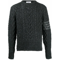 Thom Browne cable-knit four-bar jumper - Cinza