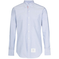 Thom Browne Camisa com abotoamento e detalhe 4 listras - Azul