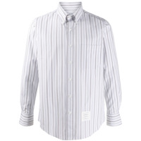 Thom Browne Camisa com listras e acabamento engomado - Branco