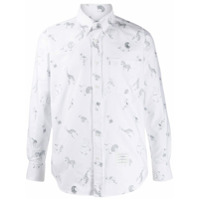 Thom Browne Camisa Oxford mangas longas com bordado - Branco