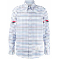 Thom Browne Camisa xadrez com abotoamento - Branco