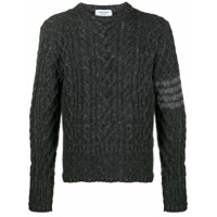 Thom Browne Suéter de tricô com 4 listras - Cinza