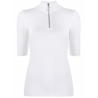 Thom Krom Blusa de tricô com zíper frontal - Branco