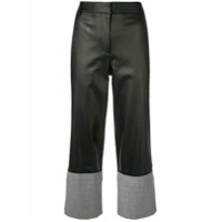 Tibi Calça jeans com barra contrastante - Preto