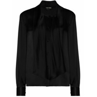 Tom Ford Blusa com amarração na gola - Preto