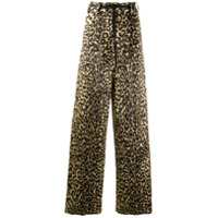 Tom Ford Calça pantalona com estampa de leopardo - Neutro