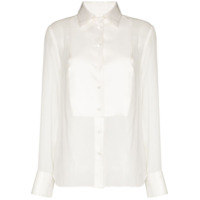 Tom Ford Camisa de seda com detalhe de jabô - Neutro