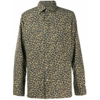 Tom Ford Camisa de seda com estampa de leopardo - Verde