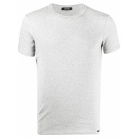 Tom Ford Camiseta decote careca com patch de logo - Cinza