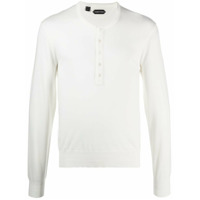 Tom Ford Camiseta mangas longas com abotoamento - Branco