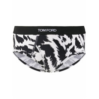 Tom Ford Cueca com estampa de zebra - Branco