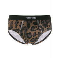 Tom Ford Cueca de algodão com estampa de leopardo - Marrom