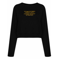 Tom Ford Moletom mangas longas com estampa de logo - Preto