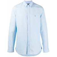 Tommy Hilfiger Camisa com abotoamento e logo bordado - Azul