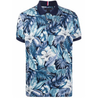 Tommy Hilfiger Camisa polo com estampa tropical - Azul