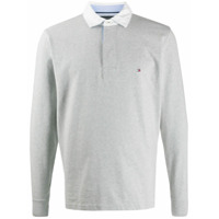 Tommy Hilfiger Camisa polo com logo bordado - Cinza