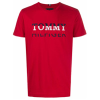 Tommy Hilfiger Camiseta com logo bordado - Vermelho