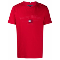 Tommy Hilfiger Camiseta de algodão orgânico com estampa de logo - Vermelho