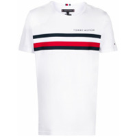 Tommy Hilfiger Camiseta Global com listras - Branco