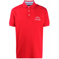 Tommy Hilfiger logo embroidered polo shirt - Vermelho